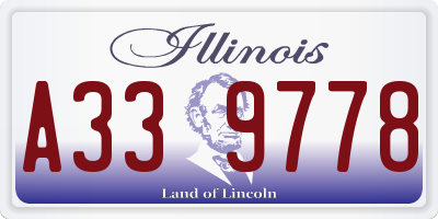 IL license plate A339778