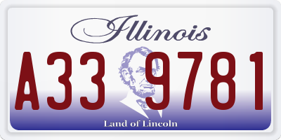IL license plate A339781