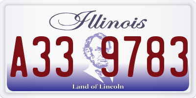 IL license plate A339783