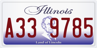 IL license plate A339785
