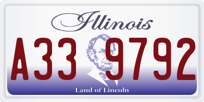 IL license plate A339792