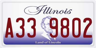IL license plate A339802