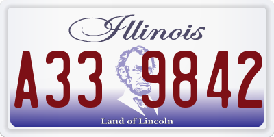 IL license plate A339842