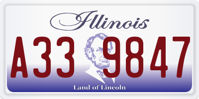 IL license plate A339847