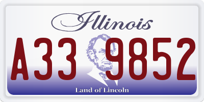 IL license plate A339852
