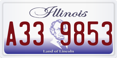 IL license plate A339853