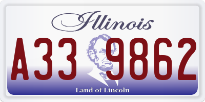 IL license plate A339862