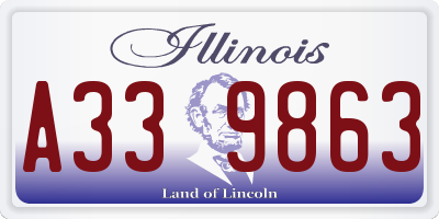 IL license plate A339863