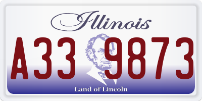 IL license plate A339873