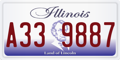 IL license plate A339887