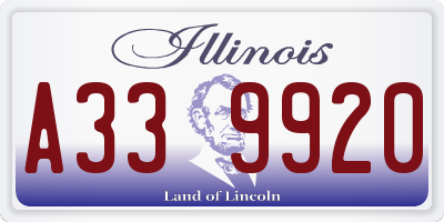 IL license plate A339920