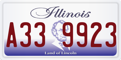 IL license plate A339923