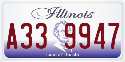 IL license plate A339947