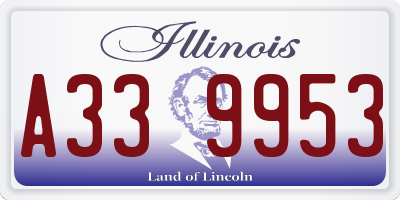 IL license plate A339953