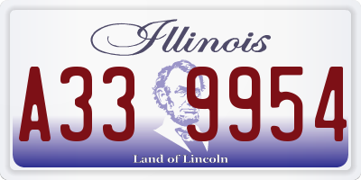 IL license plate A339954