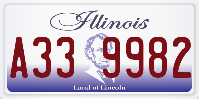 IL license plate A339982