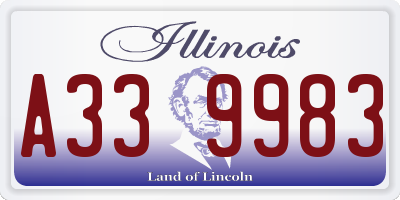 IL license plate A339983