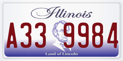 IL license plate A339984