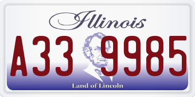 IL license plate A339985