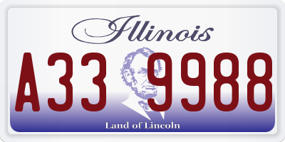 IL license plate A339988