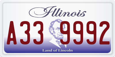 IL license plate A339992