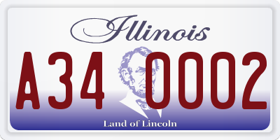 IL license plate A340002