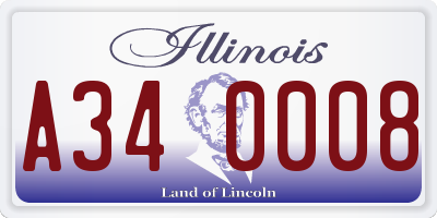 IL license plate A340008