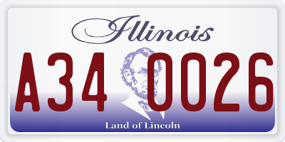 IL license plate A340026