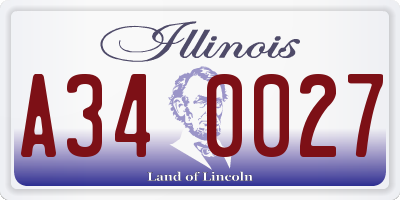 IL license plate A340027
