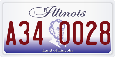 IL license plate A340028