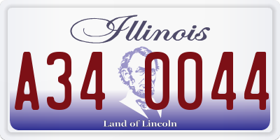 IL license plate A340044