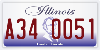 IL license plate A340051
