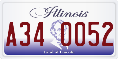 IL license plate A340052