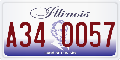 IL license plate A340057