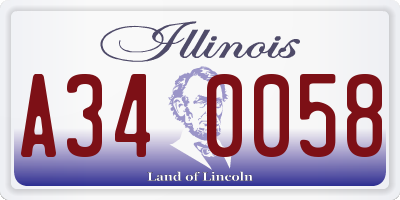 IL license plate A340058