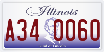 IL license plate A340060