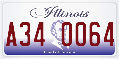 IL license plate A340064