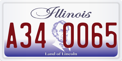 IL license plate A340065