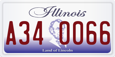 IL license plate A340066