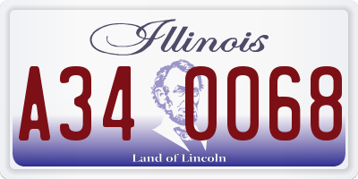 IL license plate A340068