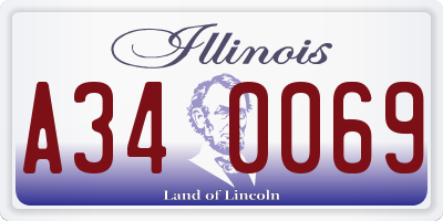 IL license plate A340069