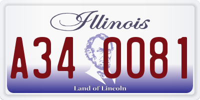 IL license plate A340081