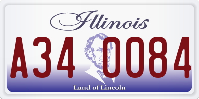 IL license plate A340084