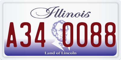 IL license plate A340088