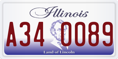 IL license plate A340089