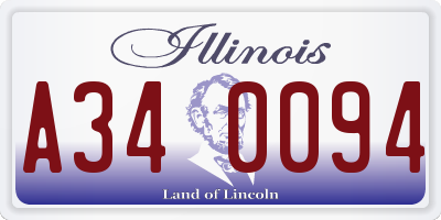 IL license plate A340094