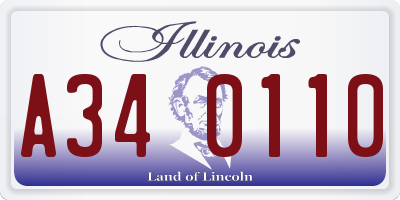 IL license plate A340110