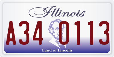 IL license plate A340113