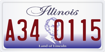 IL license plate A340115