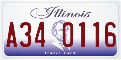 IL license plate A340116